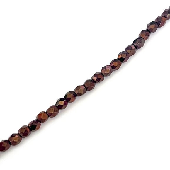 As Low As $2 Jet Bronze Fire Polish Faceted Czech Glass Bead 3mm (45) - Picture 3 of 4
